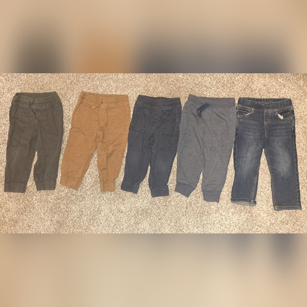Kids Casual Pants Set - Brown, Black, and Gray
